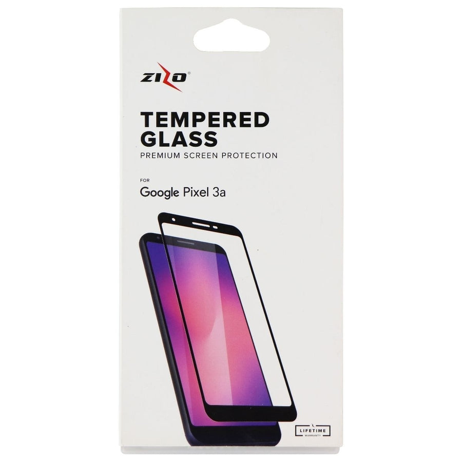 Zizo Full Glue Glass Compatible with Google Pixel 3a Screen Protector Black Image 1