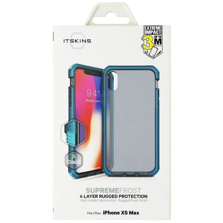 ITSKINS Supreme Frost Case for Apple iPhone Xs Max - Centurion Blue and Black Image 1