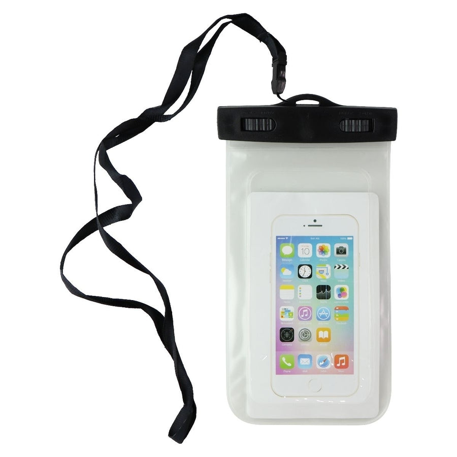 Universal Water Resistant Pouch for Smartphones with Carrying Cord - Clear Image 1