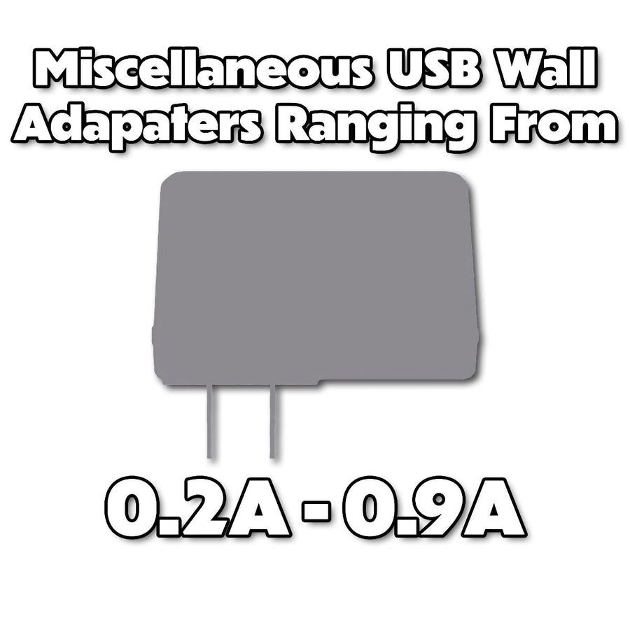 Miscellaneous and Mixed Wall Charger USB Adapter (0.2A to 0.9A Output) - 1 Adapter Image 1