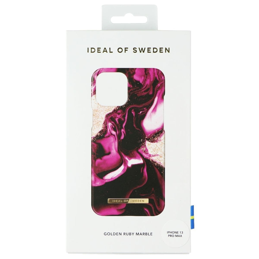 iDeal of Sweden Printed Case for iPhone 13 Pro Max - Golden Ruby Marble Image 1