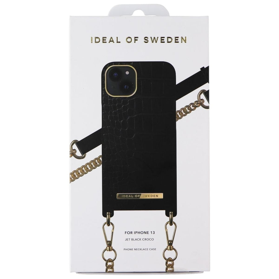 iDeal of Sweden Phone Necklace Case for Apple iPhone 13 - Jet Black Croco Image 1