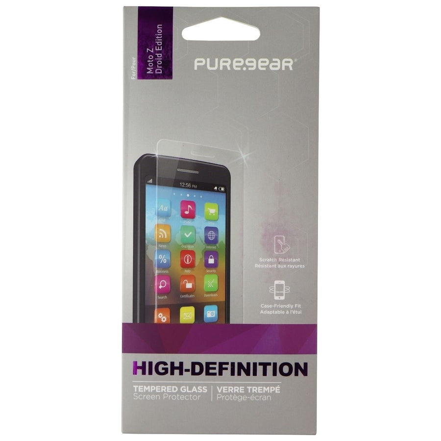 PureGear High Definition Tempered Glass for Motorola Moto Z (2016) - Clear Image 1