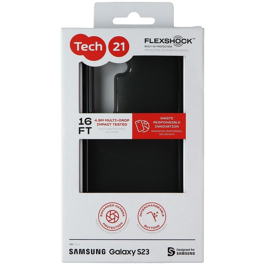 Tech21 Evo Check Flexible Gel Case for Samsung Galaxy S23 - Smoke/Black Image 1