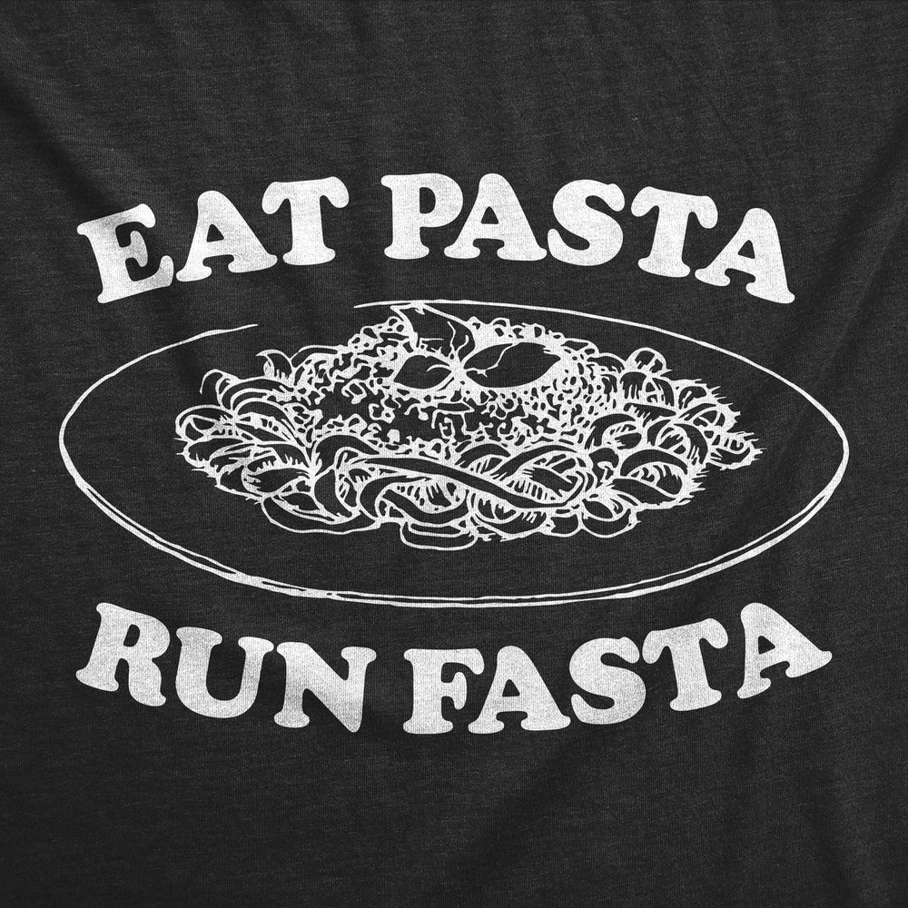Mens Eat Pasta Run Fasta Tshirt Funny Workout Fitness Top Italian Pride Sayings Image 2