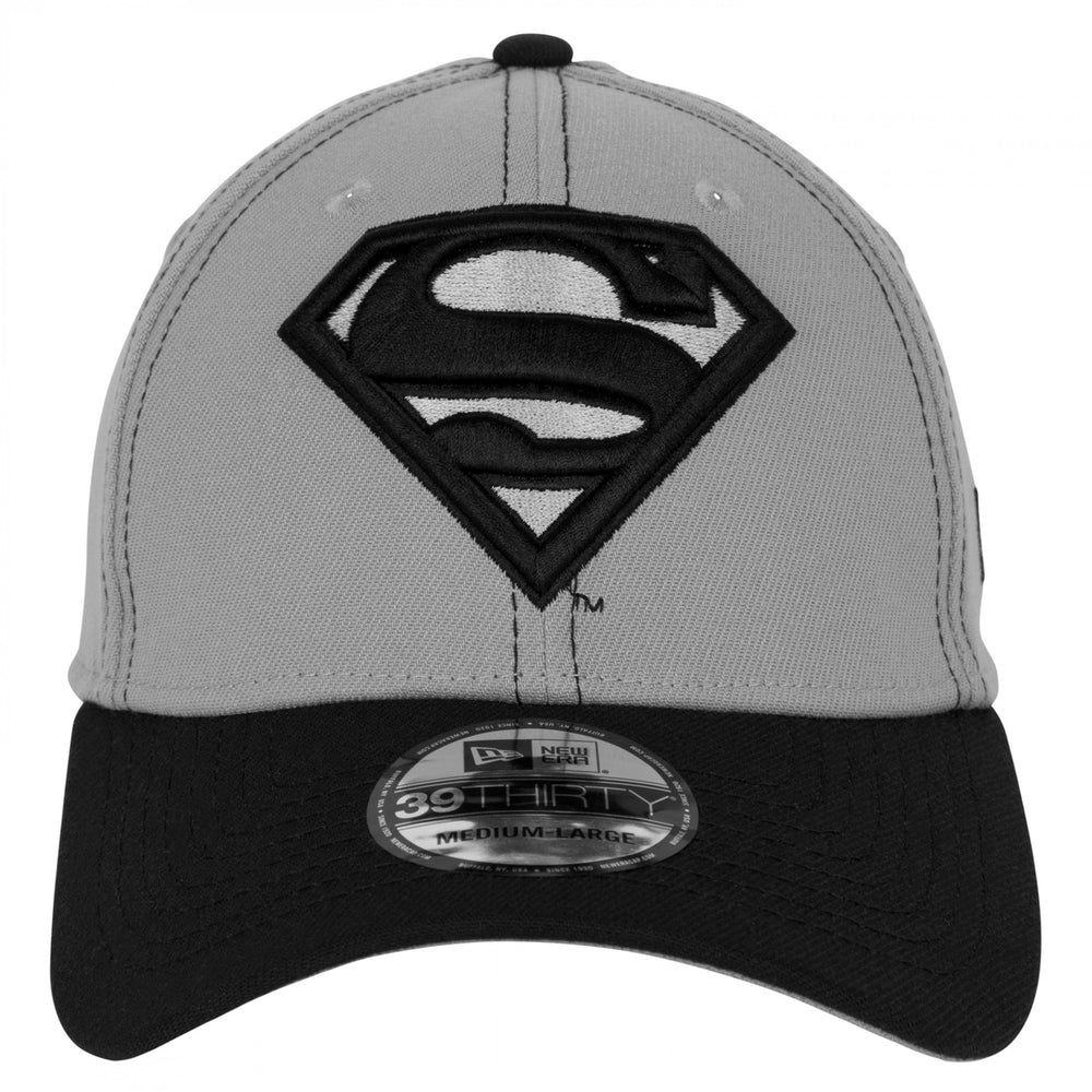 Superman Logo Grey Contrast Stitching  Era 39Thirty Fitted Hat Image 2