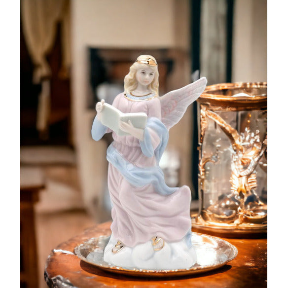 Ceramic Angel Holding Book FigurineReligious DcorReligious GiftChurch Dcor, Image 1