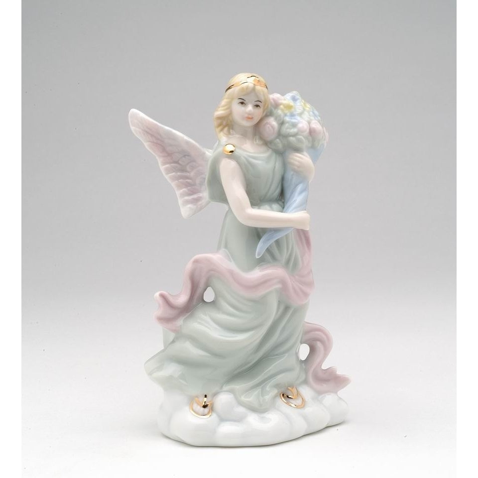 Ceramic Angel with Flowers FigurineReligious DcorReligious GiftChurch Dcor, Image 3