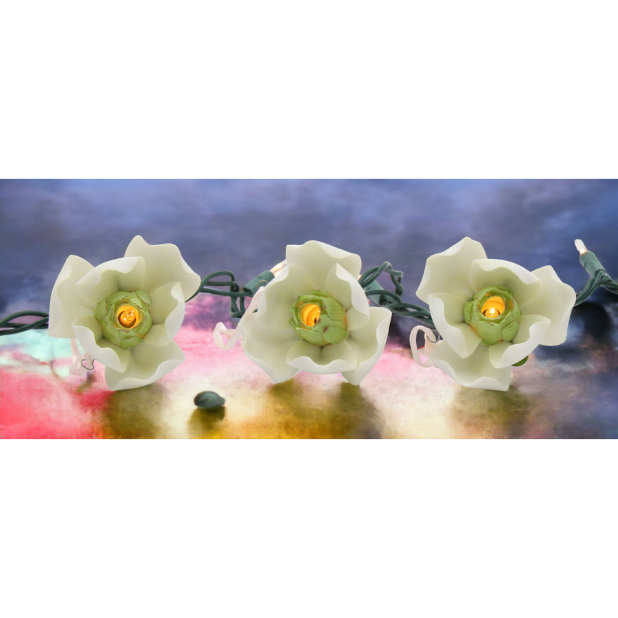 Ceramic Magnolia Flower Light Covers-Set of 3, Image 1