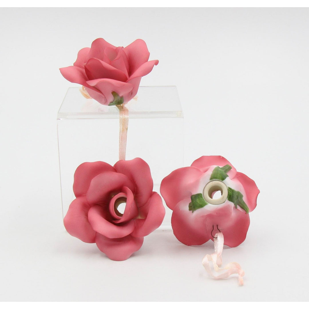 Ceramic Rose Flower Light Covers-Set of 3, Image 3