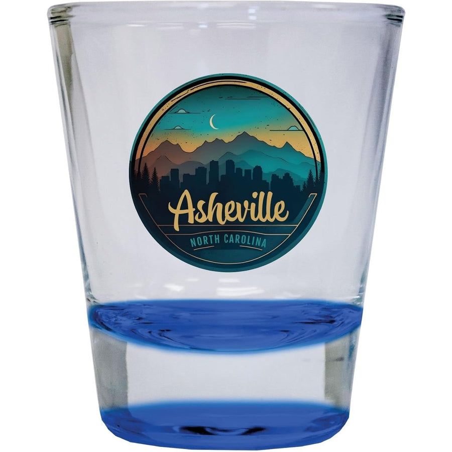 Asheville North Carolina Souvenir 1.5 Ounce Shot Glass Round Image 1