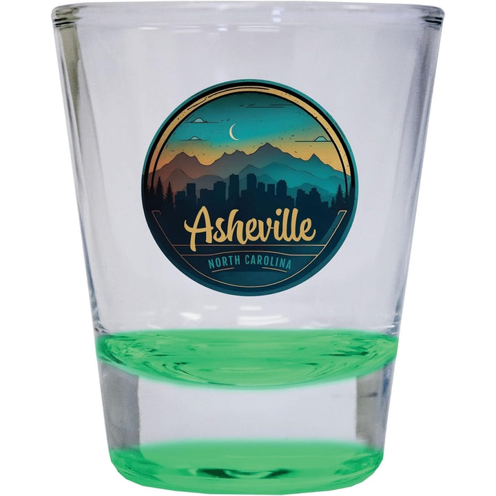 Asheville North Carolina Souvenir 1.5 Ounce Shot Glass Round Image 3