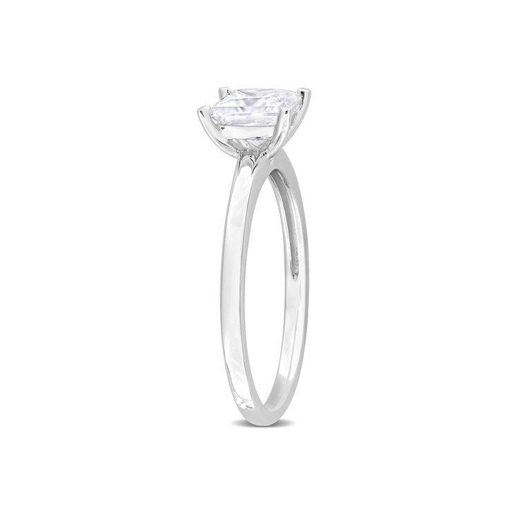 7/8 Carat (ctw) Lab-Created Square-Cut Moissanite Engagement Ring in Sterling Silver Image 3