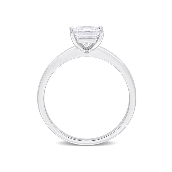 7/8 Carat (ctw) Lab-Created Square-Cut Moissanite Engagement Ring in Sterling Silver Image 4