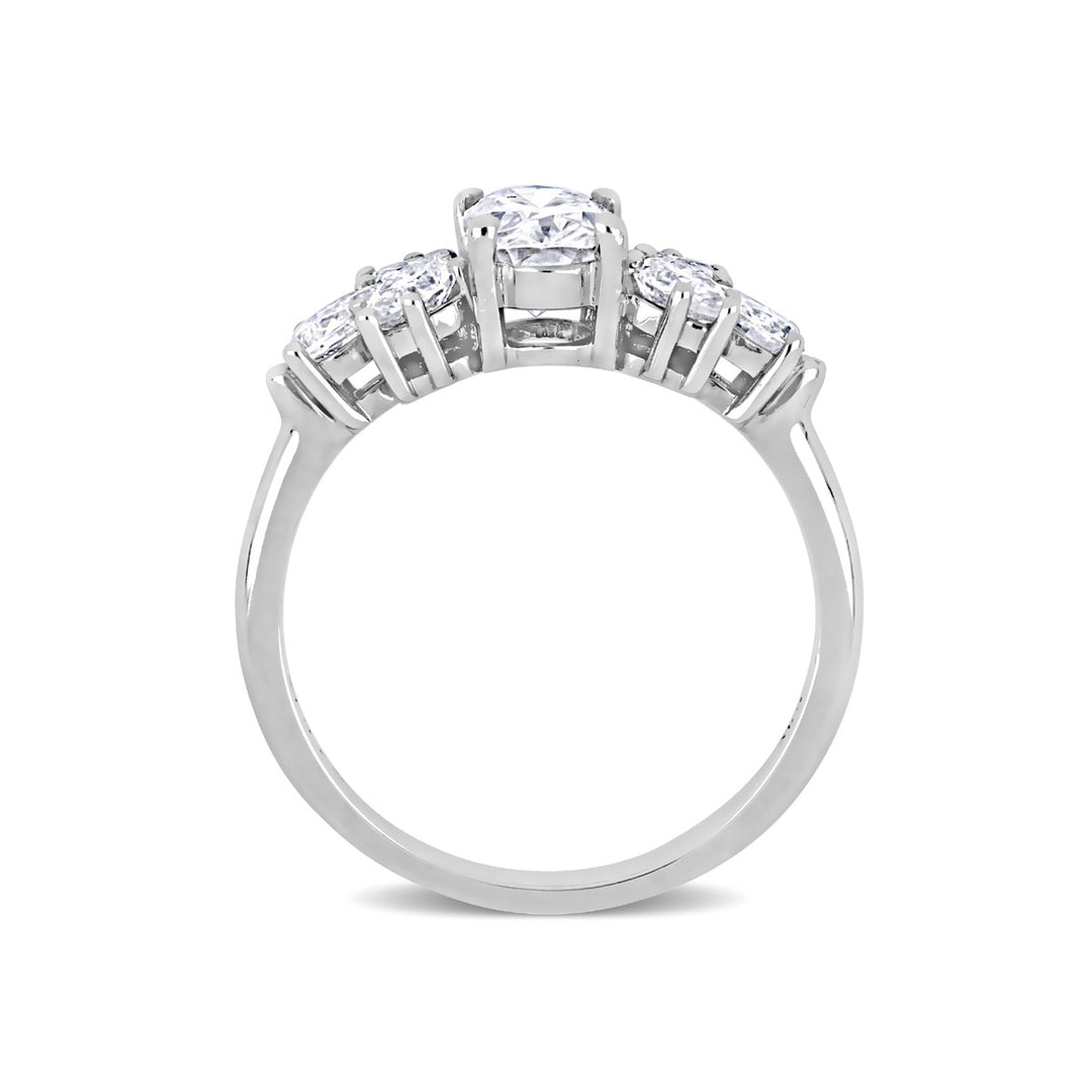 2.04 Carat (ctw) Lab-Created Oval Moissanite Engagement Ring in 10K White Gold Image 4