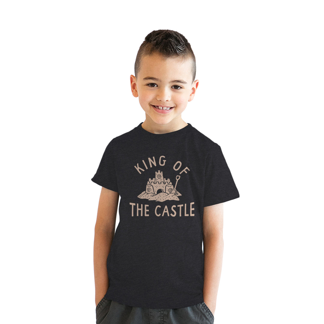 King Of The Castle Youth T Shirt Funny Sand Castle Beach Lovers Tee For Kids Image 4