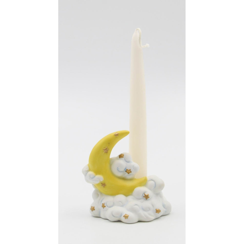Ceramic Moon with Clouds Candle HolderHome DcorVanity Dcor Image 2