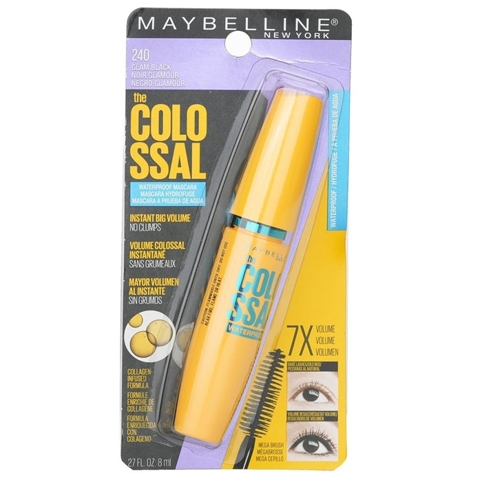 Maybelline Volum Express The Colossal Waterproof Mascara - Glam Black 8ml/0.27oz Image 1