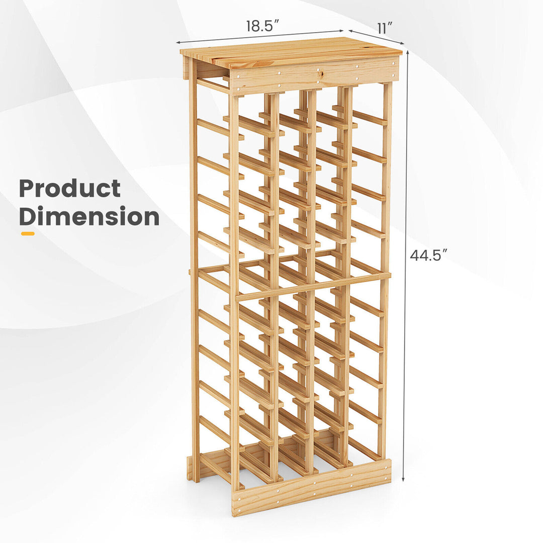 40 Bottles Modular Wine Rack Wood Stackable Storage Stand Wine Bottle Holder Image 3