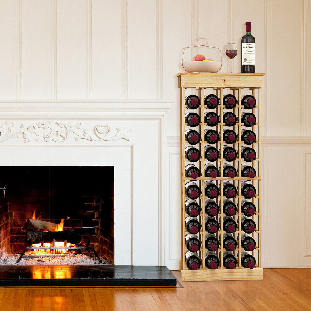 40 Bottles Modular Wine Rack Wood Stackable Storage Stand Wine Bottle Holder Image 9