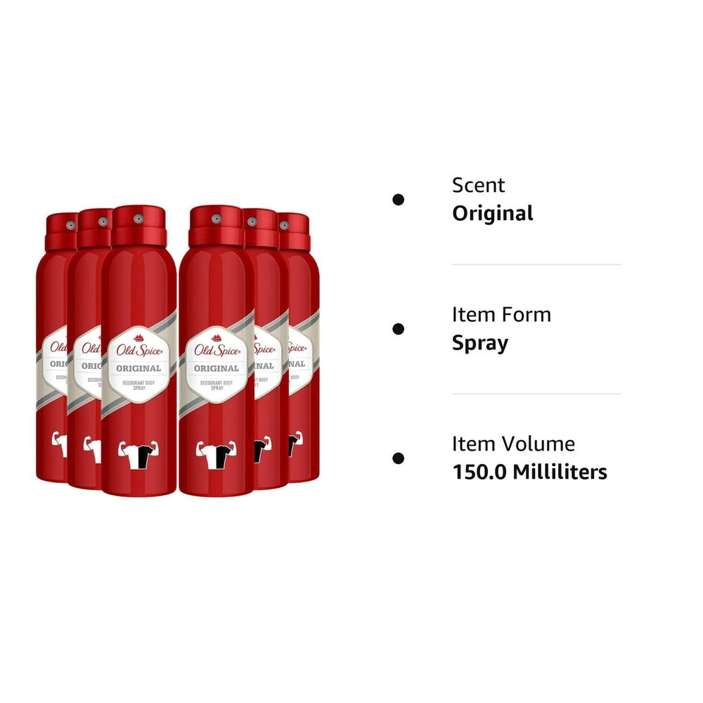 Old Spice Deodorant Body SprayOriginal Scent5.1 oz. (Pack Of 6) Image 2