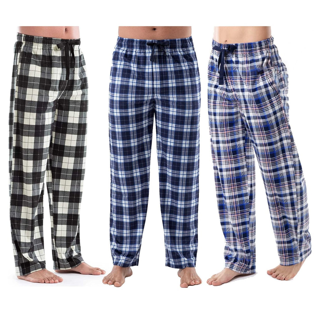 5-Pack: Mens Ultra-Soft Cozy Lounge Sleep Micro Fleece Plaid Pajama Pants Image 4