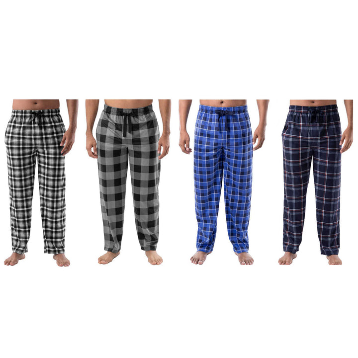 5-Pack: Mens Ultra-Soft Cozy Lounge Sleep Micro Fleece Plaid Pajama Pants Image 6
