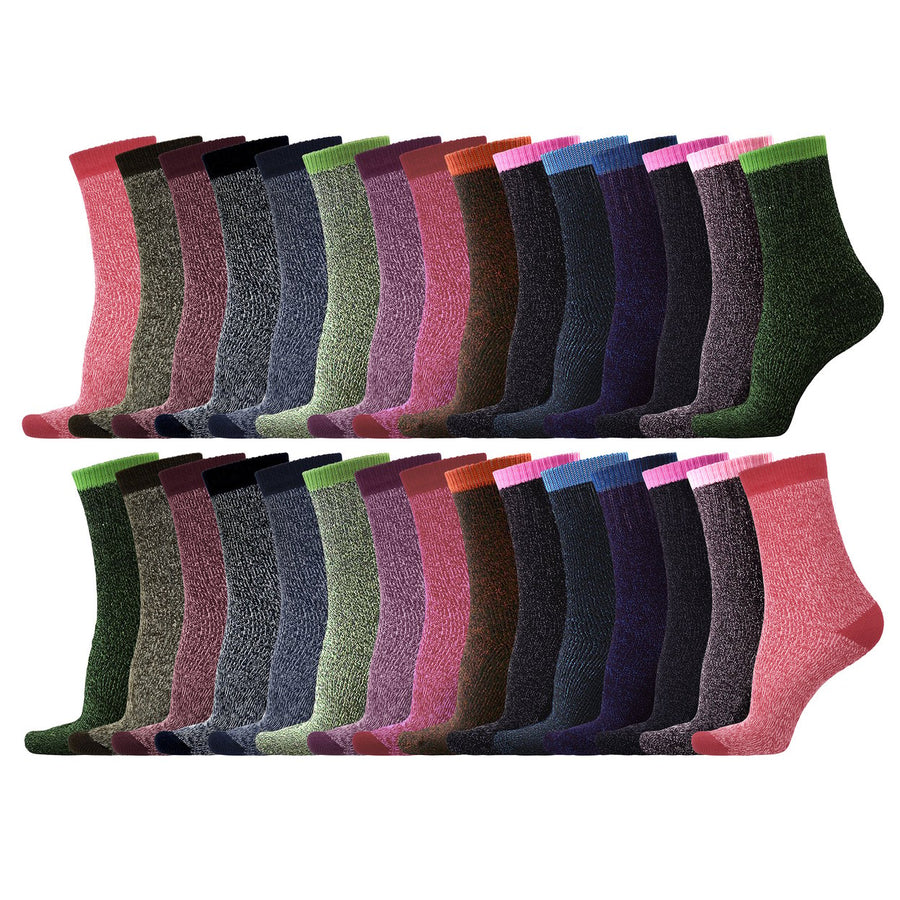 3-Pairs: Womens Cozy Soft Thick Winter Warm Thermal Insulated Heated Crew Socks Image 1