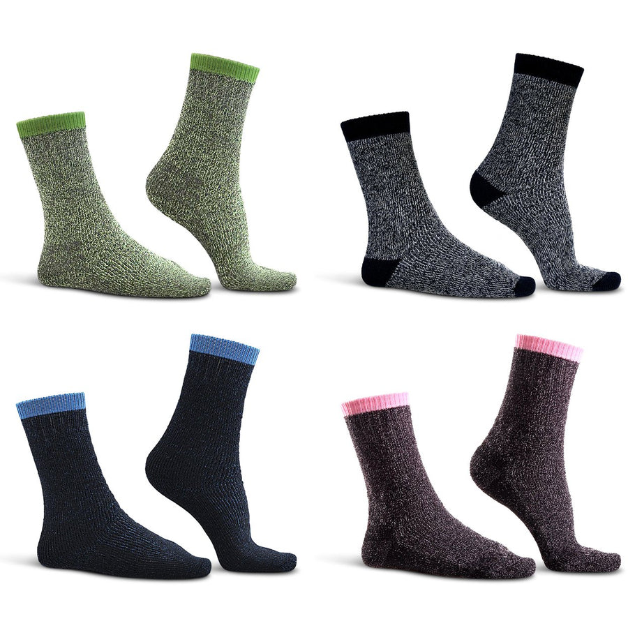 4-Pairs: Womens Cozy Soft Thick Winter Warm Thermal Insulated Heated Crew Socks Image 1