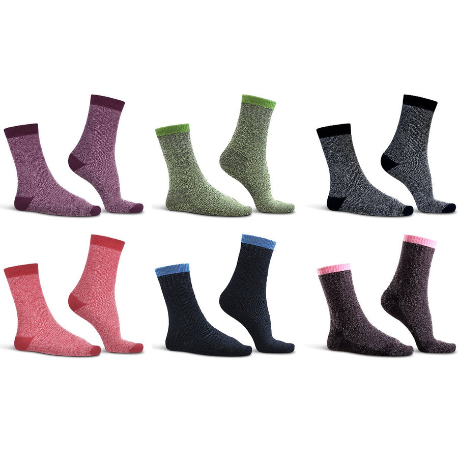 6-Pairs: Womens Cozy Soft Thick Winter Warm Thermal Insulated Heated Crew Socks Image 1