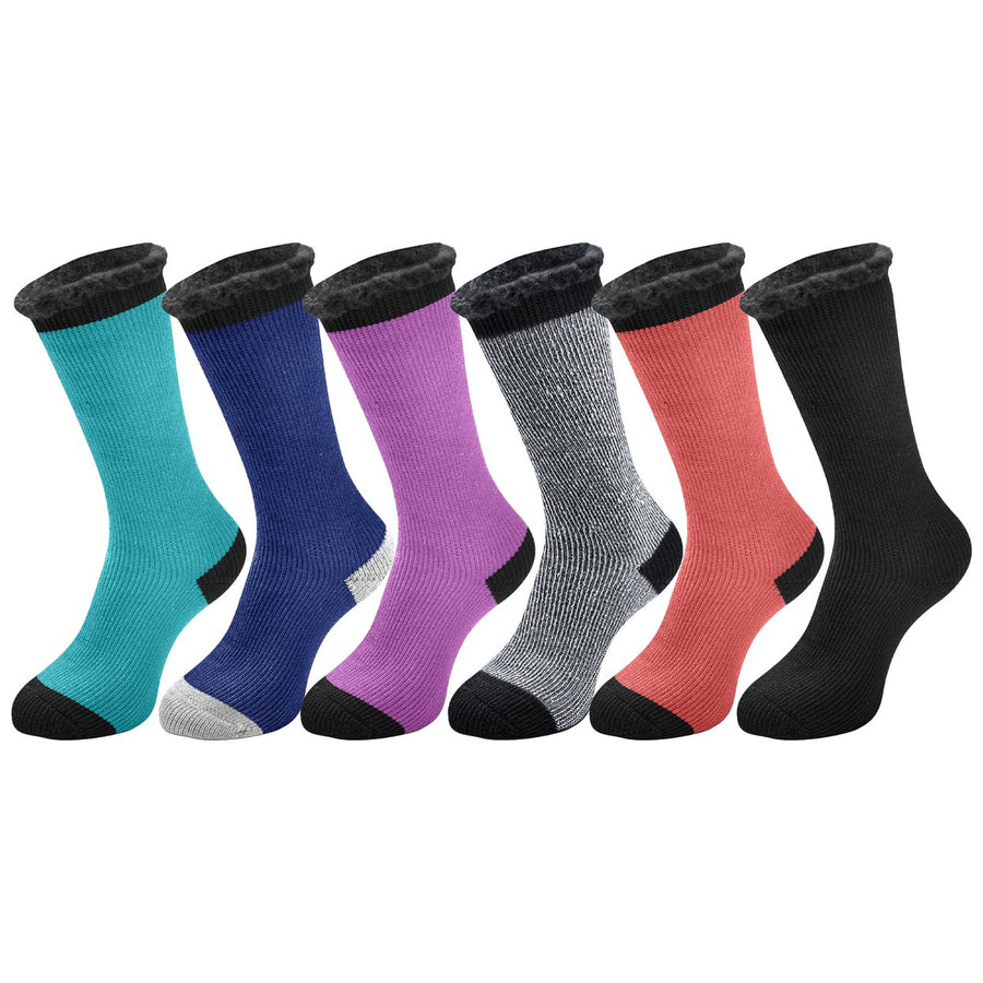 6-Pairs: Mens Thermal-Insulated Brushed Lined Warm Heated Winter Socks for Cold Weather Image 1