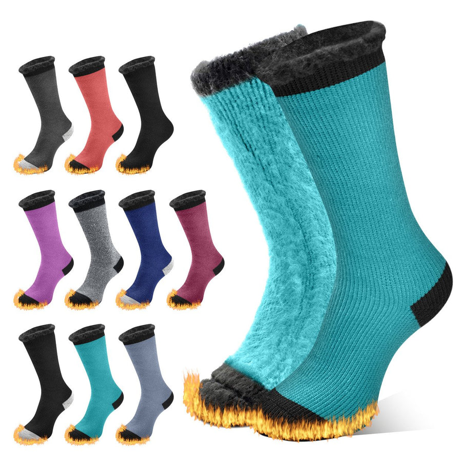 4-Pairs: Mens Thermal Insulated Brushed Lined Warm Heated Winter Socks for Cold Weather Image 1