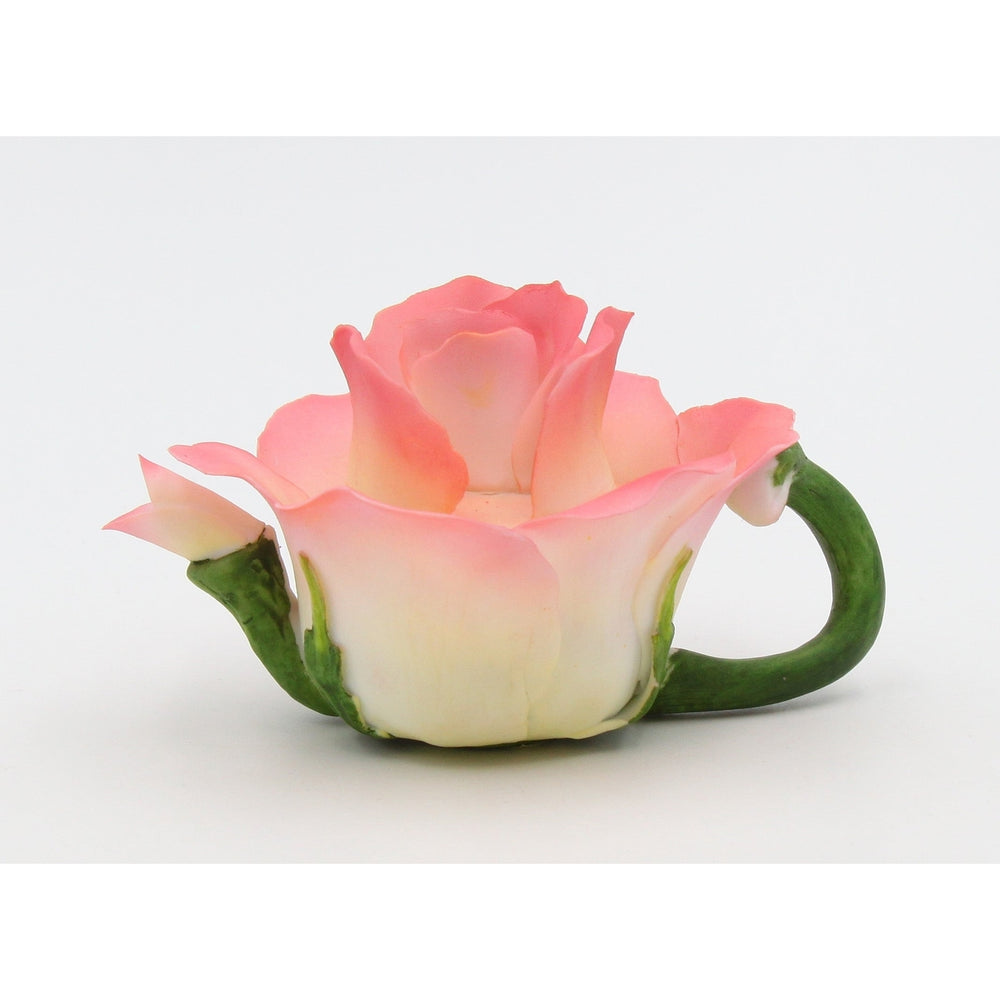 Ceramic Pink Rose Flower Teapot FigurineHome DcorMomFarmhouse Kitchen Dcor, Image 2