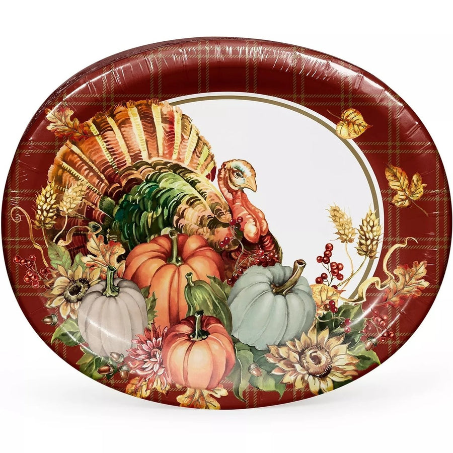 Members Mark Harvest of Plenty Oval Paper Plates10" x 12" (50 Count) Image 1