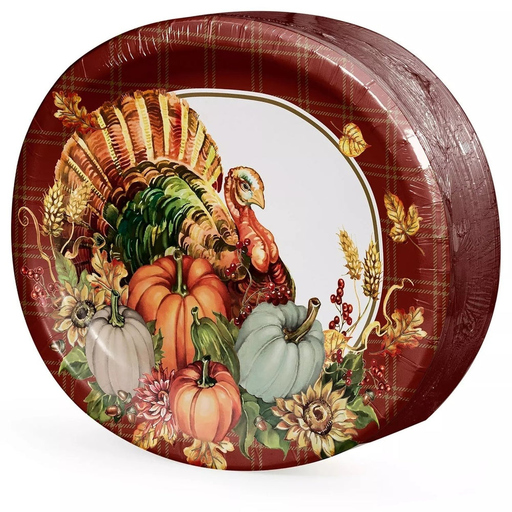 Members Mark Harvest of Plenty Oval Paper Plates10" x 12" (50 Count) Image 2