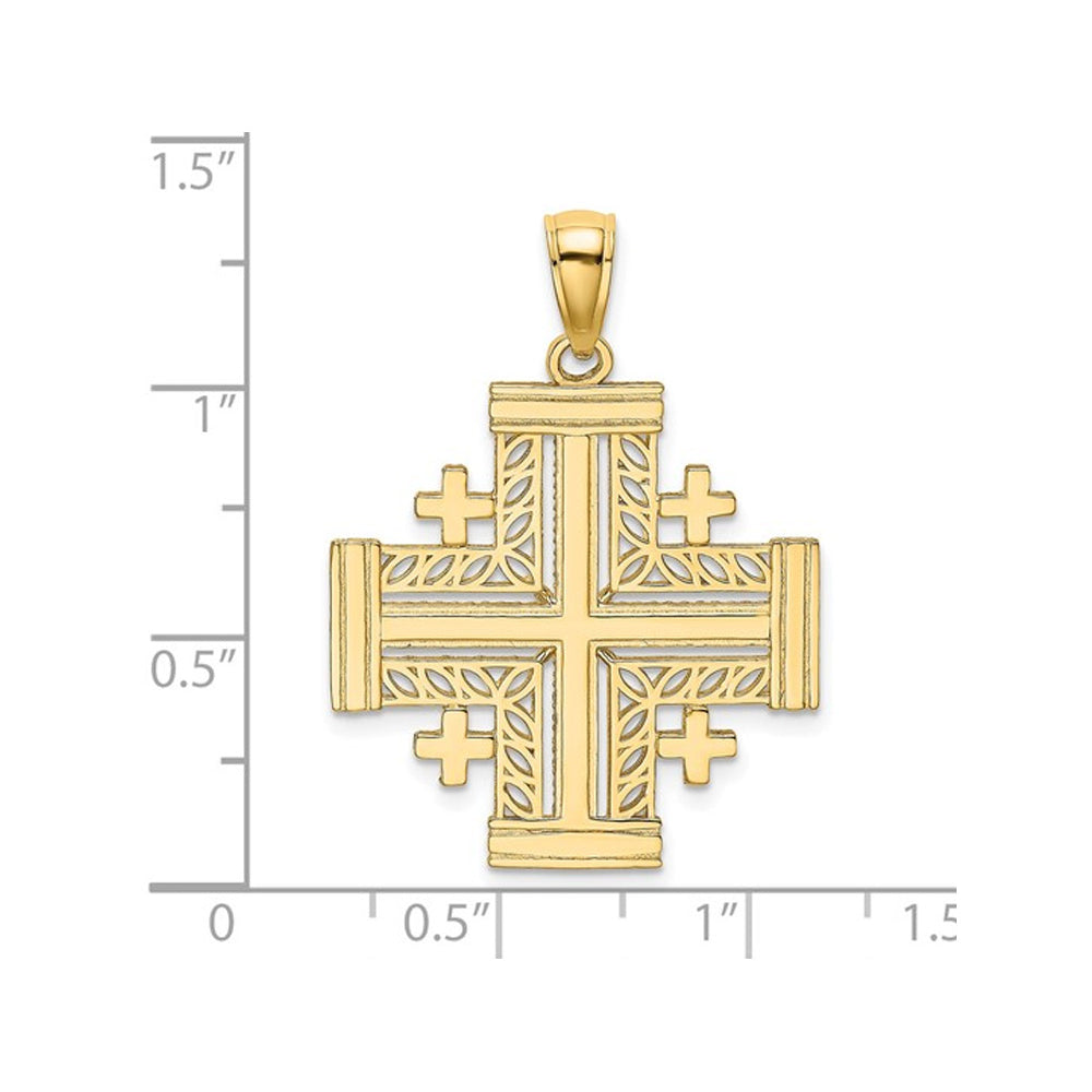 Jerusalem Cross Pendant in 14K Yellow Gold (NO CHAIN) Image 2