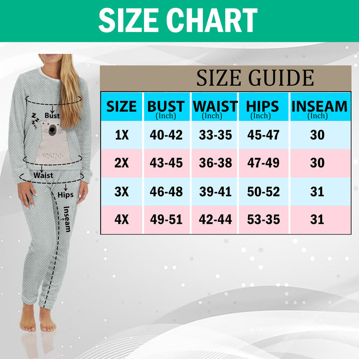 2-Sets: Womens Plush Popcorn Knit Top and Jogger Pants Pajama Set (Plus Size) Image 8