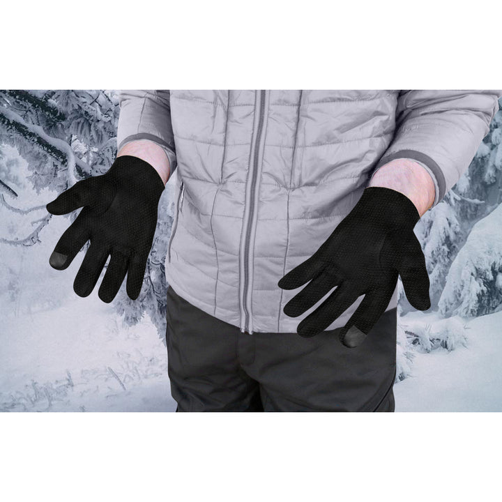 2-Pairs: Winter Warm Soft Lining Weather-Proof Touchscreen Suede Insulated Gloves Image 10