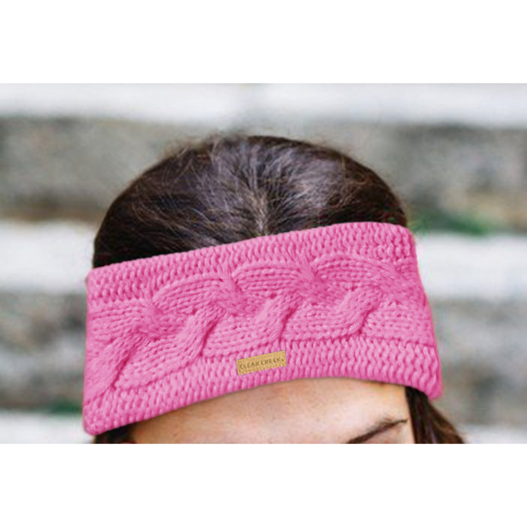 Multi-Pack: Womens Ultra Soft Cozy Polar Fleece Lined Cable Knit Popcorn Stitch Headband Image 9