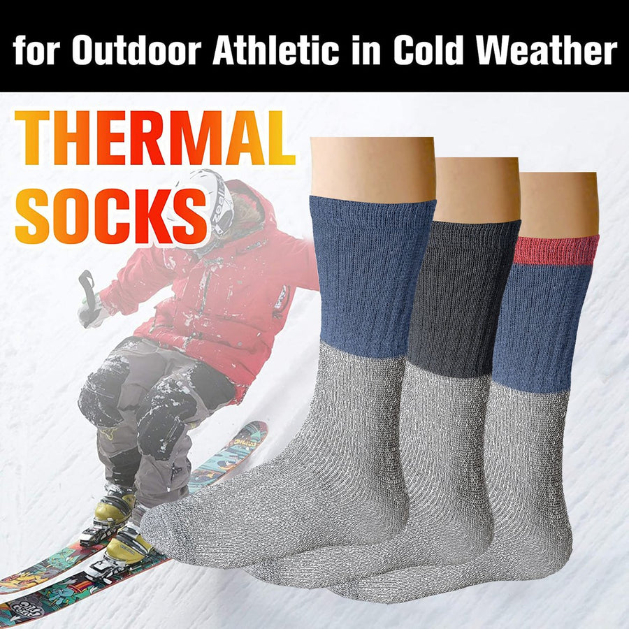 3-Pairs: Womens Winter Warm Thick Heated Cozy Thermal Crew Socks Image 1