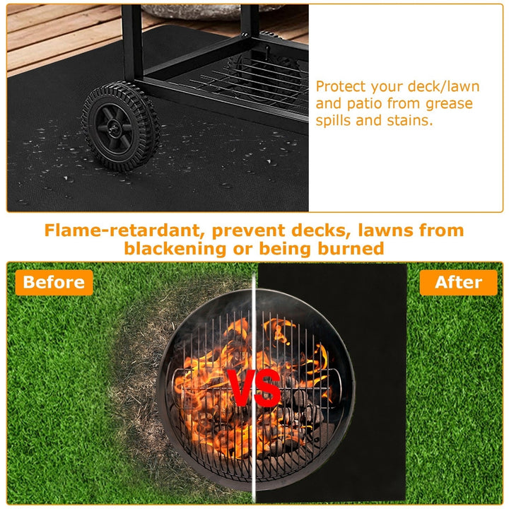 60x39in Under Grill Mat Folding Oil Absorbent Reusable Water Resistant Grilling Protective Mat for Decks Patios Smokers Image 3
