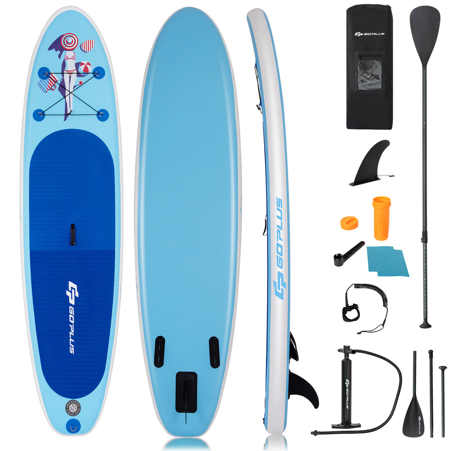 10 Inflatable Stand Up Paddle Board SUP W/Adjustable Paddle Pump Leash Image 1