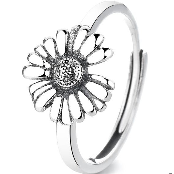Sterling Silver Daisy Ring Womens  Fashion Small Fresh Daisy Ring Temperament High Grade Silver Jewelry Image 4