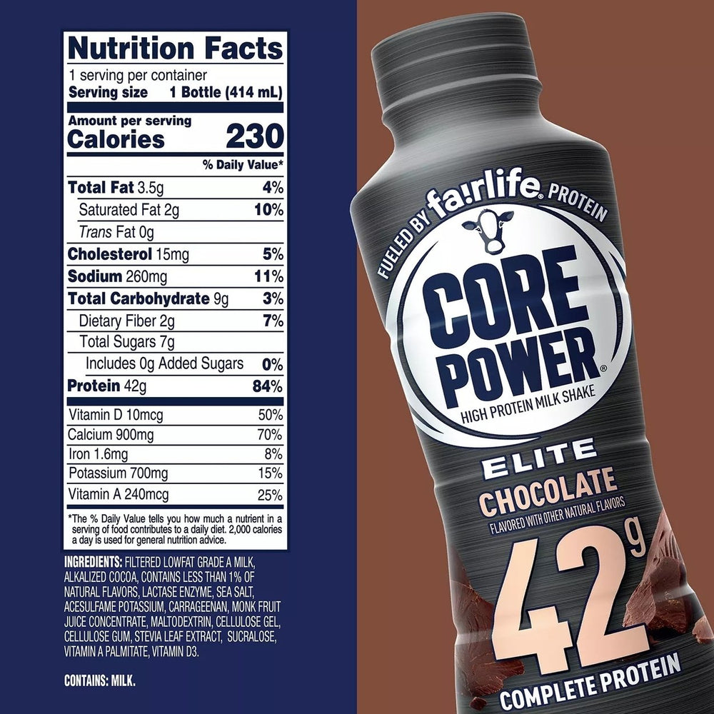 Core Power Elite Chocolate Protein Shake14 Fluid Ounce (Pack of 10) Image 2