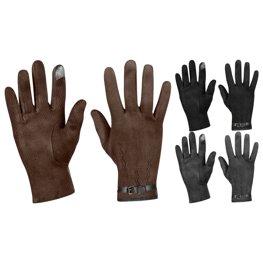 Multi-Pairs: Winter Warm Soft Lining Weather-Proof Touchscreen Suede Insulated Gloves Image 1