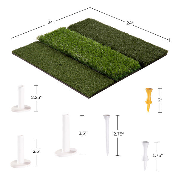 3-Level Golf Mat - 24x24 Chipping Mat with FairwayRoughand Driving Turf Image 2