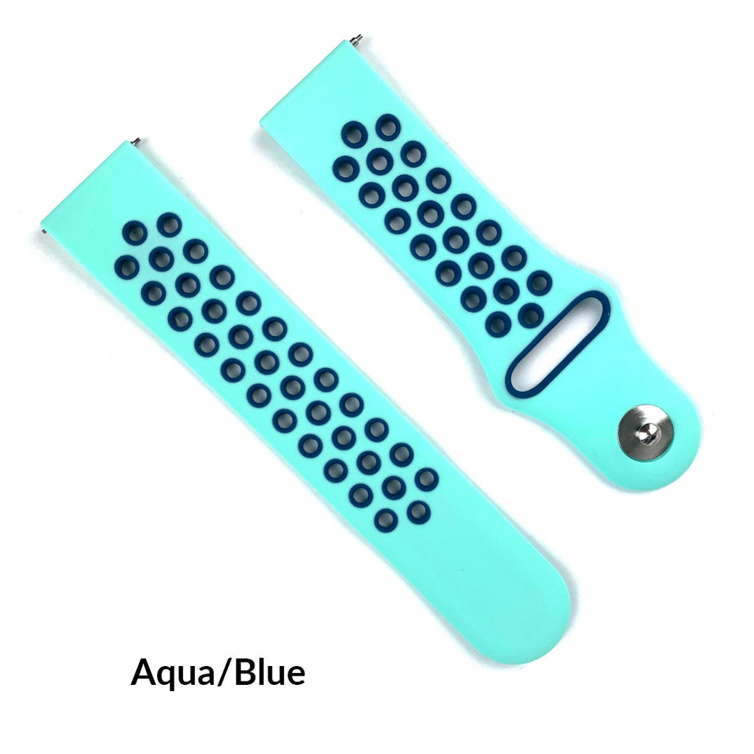 Sport Style Dual Colors Silicone Watch Bands with Quick Release Bar for Size 20mm 22mm Replacement Bracelet Image 7
