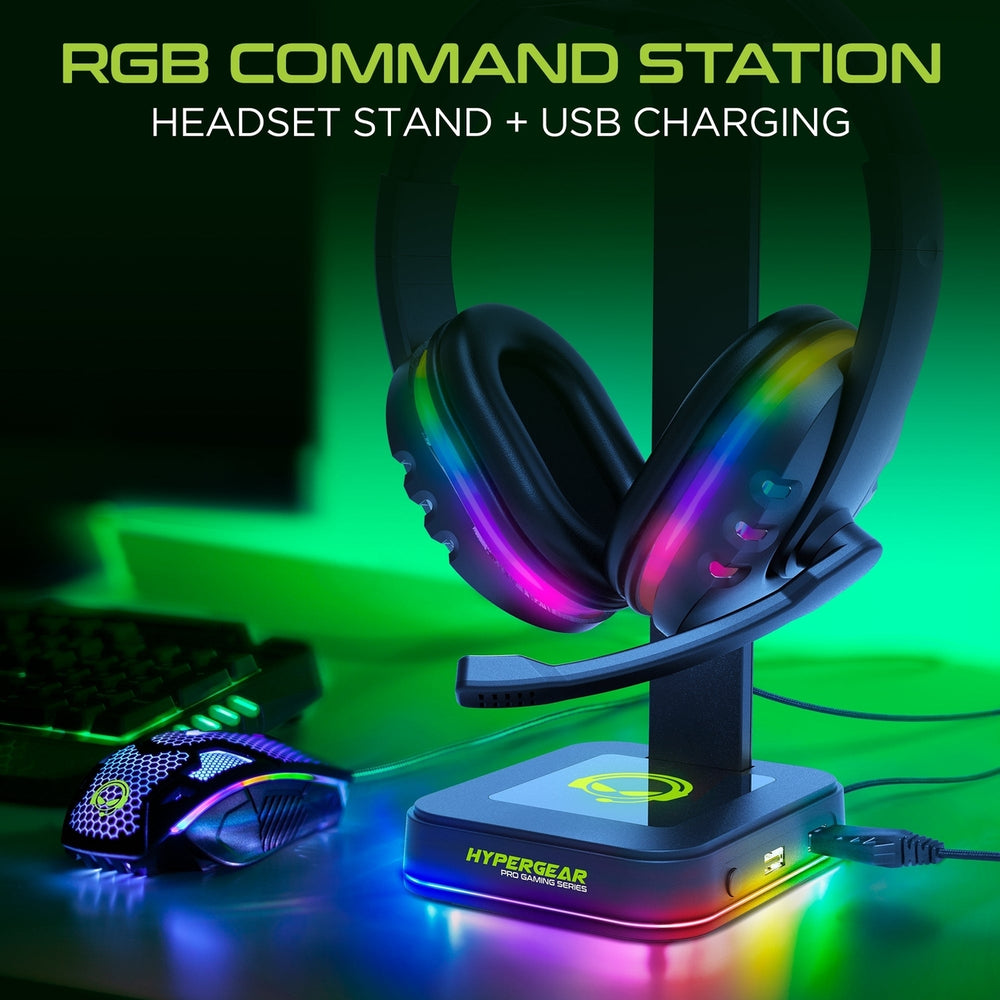 HyperGear RGB Command Station Headset Stand w 6 Color Light Effects (15624-HYP) Image 2