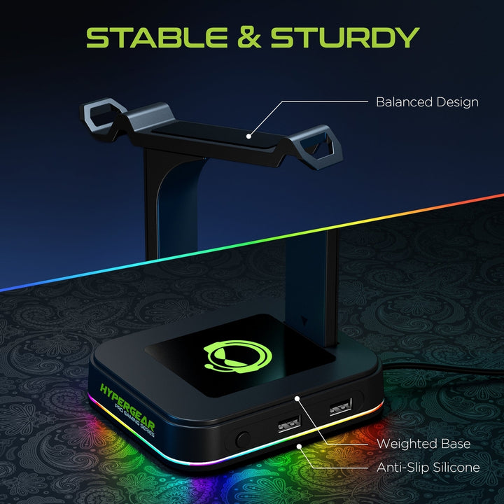 HyperGear RGB Command Station Headset Stand w 6 Color Light Effects (15624-HYP) Image 6