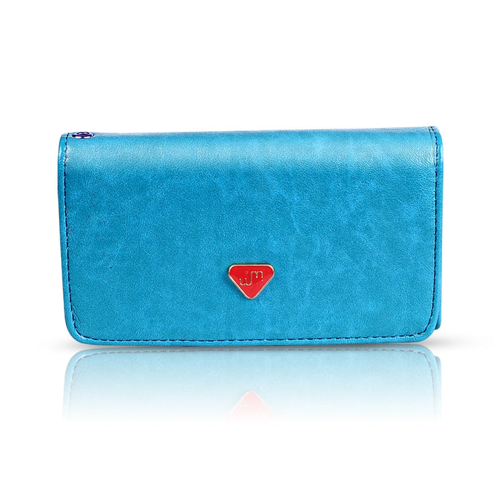 Women Wristlet Wallet PU Leather Lady Purse Credit Card Holder 4 Card Slots 3 Money Pouches 1 Coin Pocket Image 3
